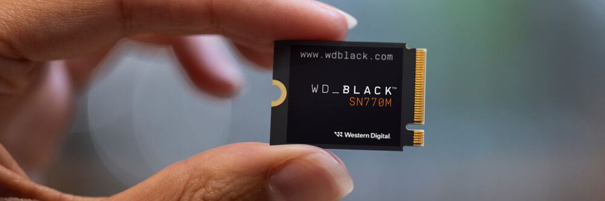 Die WD Black SN770M von Western Digital ist eine PCIe-Gen4-SSD im M.2-2230-Formfaktor, die beim sequenziellen Lesen bis zu 5.150 MB/s schaffen soll. (Bild: John Scrivener)