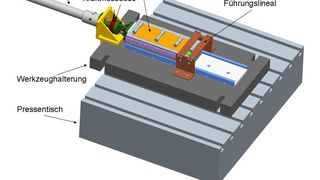 Ansicht des unteren Werkzeugsystems des QKW-Versuchstandes Bild: IPH (Archiv: Vogel Business Media)