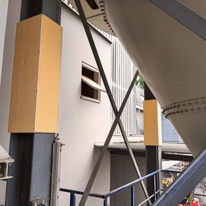 Silostütze mit Isolation im Bereich der Sensoren.(Bild:  MTS)