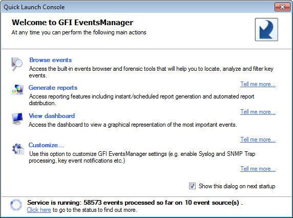 Schnellstart. (Bild: GFI Software)
