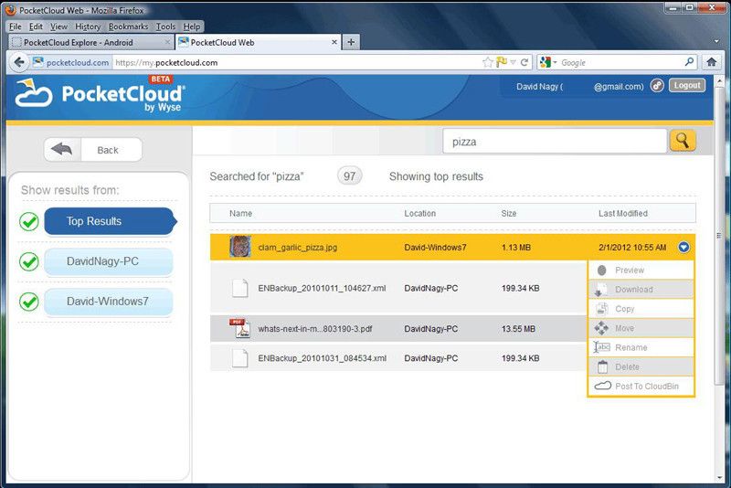 Screenshot: Die Pocket Cloud von Wyse Technology gibt es als App für iOS und Android und Browser-basiert.  (Bild: Wyse)