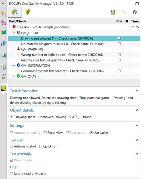 Die Software Docufy CAx Analytics (DCA) wertet Konstruktionsdaten (2D- oder 3D-Modelle, Zeichnungen, Baugruppen) des CAD-Programms Siemens NX aus und stellt die Werkzeuge bereit, um diese Daten einfach und effizient zu analysieren. Ergebnisse werden aussagekräftig aufbereitet und Verbesserungs- und Einsparpotenziale sichtbar gemacht. DCA ist in die Software Siemens NX eingebettet und schnell und leicht bedienbar.  (Bild: Docufy)