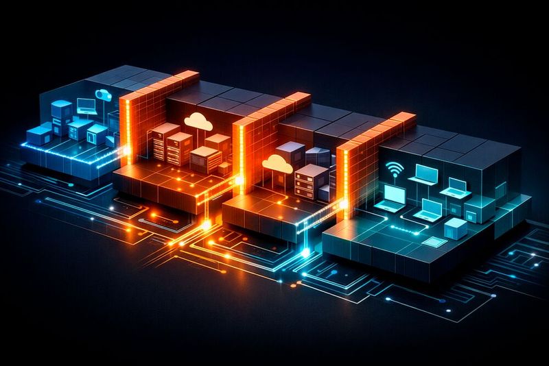 VLANs teilen ein Unternehmensnetz in klar definierte Segmente. Eine zentrale Firewall steuert den Datenverkehr zwischen den Zonen und verhindert unkontrollierte laterale Bewegungen im Netzwerk.(Bild:  KI-generiert)