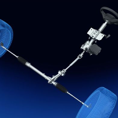 ZF Column-Drive EPS: Die elektrische Lenkunterstützung ist kompakt an der Lenksäule integriert und eignet sich besonders für kleinere und kompakte Fahrzeugsegmente. (Bild: ZF)