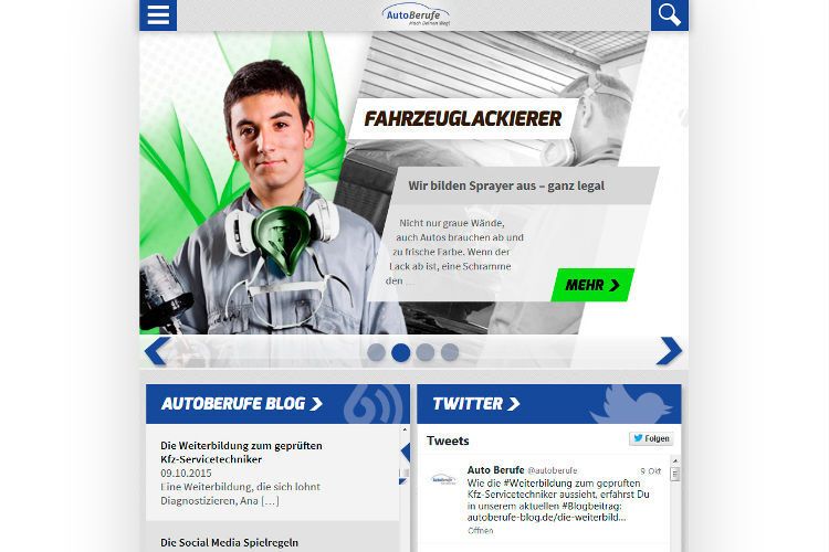 Die Seite richtet sich an Jugendliche, die sich über die Berufe informieren wollen. (Foto: autoberufe)