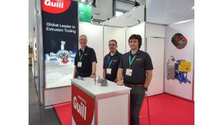 From left: Gerjan ter Wal, Peter Leary and Jake Marcure from Guill Tool & Engineering met with international extrusion experts at K 2025 to explore new applications and strengthen global partnerships. (Source: Guill)