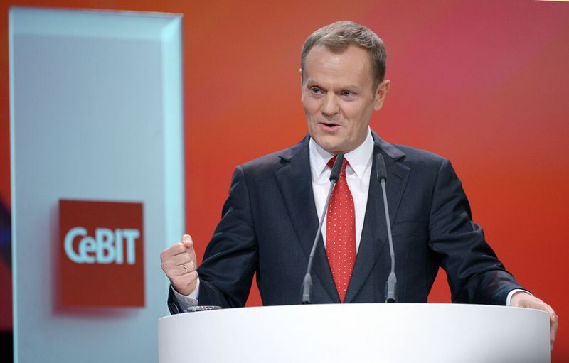 Ministerpräsident Donald Tusk vertrat das Partnerland Polen bei der Eröffnung der Cebit. (Bild: Deutsche Messe)