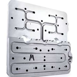 Mold-Masters iFlow manifolds can be manufactured with smaller runner channel diameters than conventional gun-drilled manifolds. Smaller runner channels reduce material volume in the manifold to help minimise residence time. A critical process variable for small parts.(Source:  Mold-Masters)