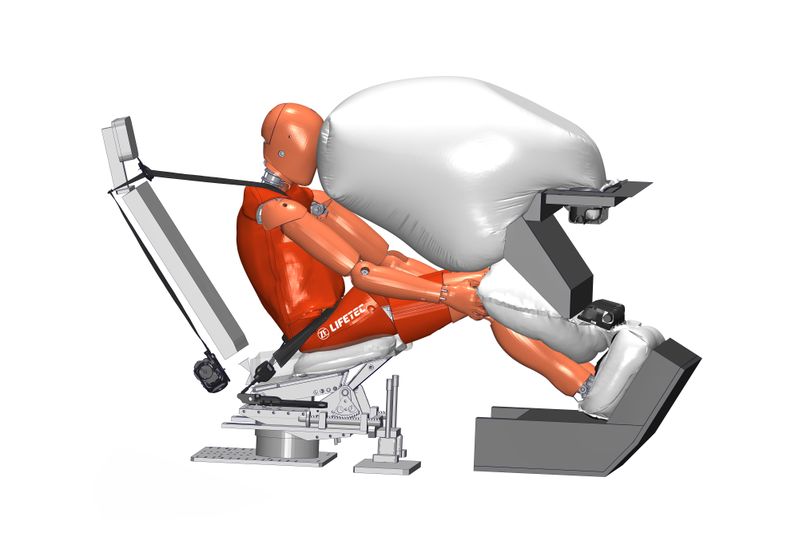 An airbag system from ZF is designed to protect passengers in cars even when they are involved in an accident while in comfortable seating positions.(Source:  ZF Friedrichshafen)