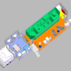 Planungsskizzen eines mobilen Labors