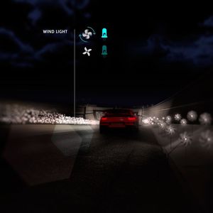 Wind Light: kleine Windturbinen entlang des Smart Highway nutzen die Verwirbelungen durch die Autos zur Stromerzeugung(Foto:  Studio Roosegaarde & Heijmans)