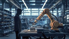 In the EU project RoboSAPIENS, the Fraunhofer IFF is testing human-robot collaboration without a safety fence, in which the robot adapts its speed and behavior to the detected risk depending on the situation. (Image:Lucid Origin / AI-generated)