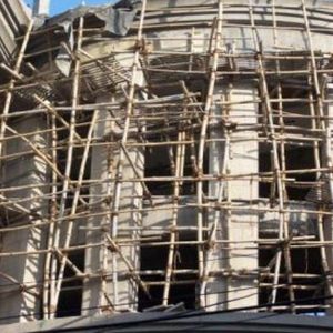 Baugerüst aus Bambus, das Material bietet ebenfalls Anregungen für die Unternehmensorganisation. 