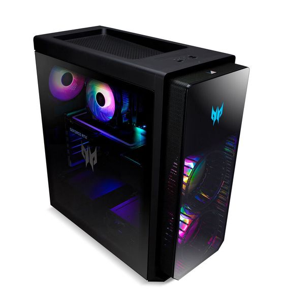 Der Predator Orion 5000 ist der schnellere und besser ausgestattete der beiden neue Desktop-Gaming-PCs. Auf dem Mainboard mit Intel Alder-Lake-Prozessor sitzt hier maximal eine RTX-3080-Grafikkarte. (Acer)
