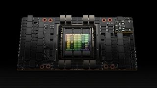 Hopper ist der Name von Nvidias neuer GPU-Architektur, die auf der Frühjahrs-GTC 2022 Premiere feiert. Den Start macht dabei der für KI-Workloads bestimmte H100-Chip mit 80 Milliarden Transistoren, hier auf einem SXM5-Modul. (Nvidia)