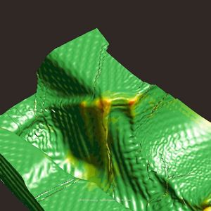 Faltenverlauf und Materialbeanspruchung einer geprägten Schale aus 1.4541 mit einer Blechdicke von t = 0,15 Millimeter.(Bild:  Kölle/Stampack)