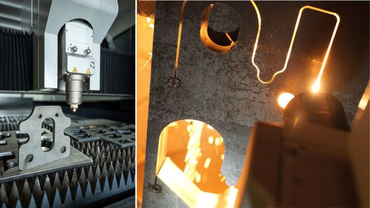 Schneidige Weltpremiere! Auf der Euroblech 2024 wird Microstep Europa erstmals die neueste Generation der 2D-Laserschneidmaschine MSE Smart vorstellen. Mit ihrer 60-Kilowatt-Laserleistung kann sie jetzt deutlich über 50 Millimeter dickes Material schneiden.(Bild:  Microstep Europa)