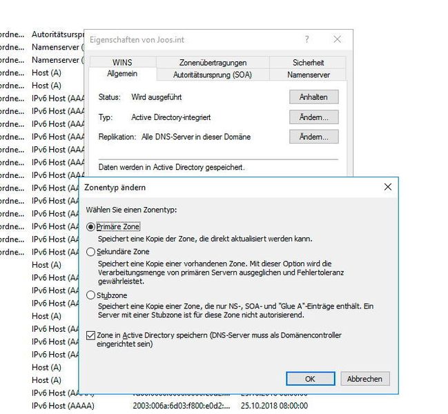 Zonen in Active Directory integrieren. (Microsoft / Joos)