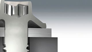 Ein Verbindungssystem von Ejot: Die Springhead-Schraube mit integrierter, unverlierbar aufgewalzter Unterlegscheibe. Bei diesem  Verbindungselement handelt es sich um eine Schraube mit einem angepressten Federelement, das in seiner Wirkung einer Tellerfeder nahekommt.  (Bild: Ejot)