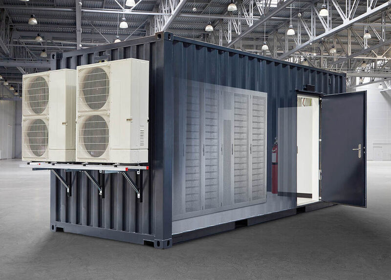 Die DC-IT Container sind bei Auslieferung betriebsbereit und können mit ISO-Container-Einheiten erweitert werden.  (Data Center Group)