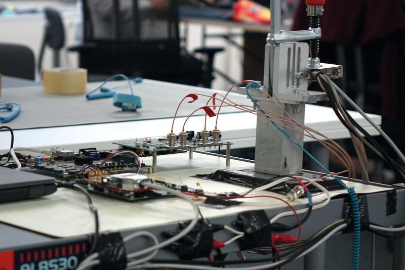 Die Elektronik dafür ist noch in einem Koffer – sie soll in etwa zwei Jahren auf einen Chip passen. (Svenja Gelowicz/Automobil Industrie)