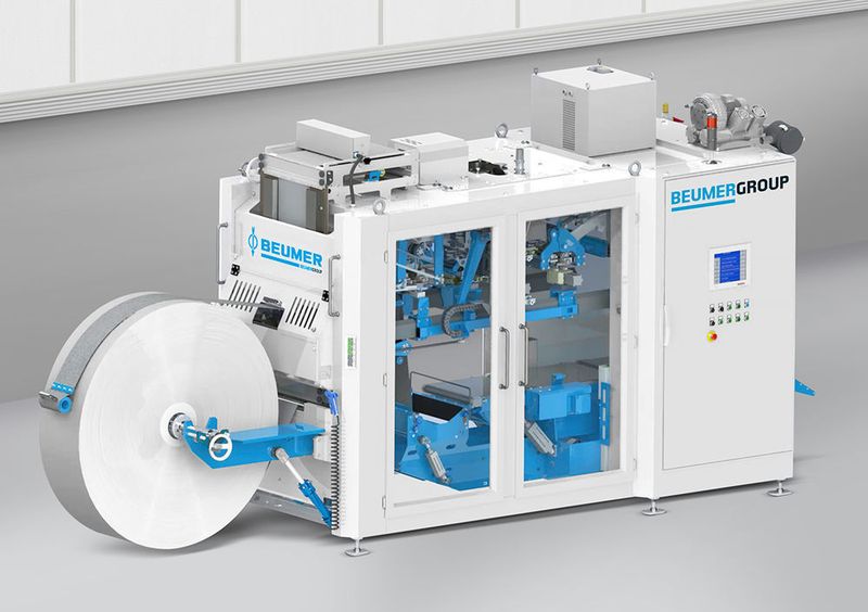 Die Form-Fill-Seal-Anlage Sealpac zeichnet sich dem Unternehmen zufolge durch hohe Durchsatzleistung, Verfügbarkeit und kompakte Bauweise aus. (Bild: Beumer)
