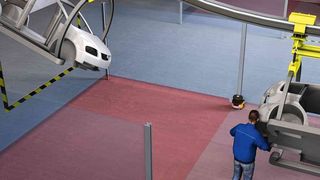 Große Arbeits-, Montage-, Inspektions- und Zuführbereiche lassen sich mit dem Sicherheits-Laserscanner RSL400 von Leuze Electronic absichern.  (Leuze Electronic)