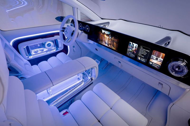 Der Cockpitbereich ist digital und nobel eingerichtet. (Bild: Mercedes-Benz)