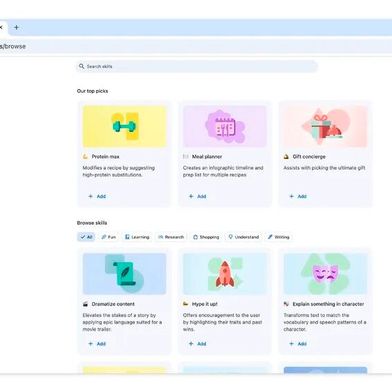 Google erweitert Chrome um die Funktion „Skills“, mit der sich Gemini-Prompts als wiederverwendbare Ein-Klick-Werkzeuge auf beliebigen Webseiten nutzen lassen. (Bild: Google)