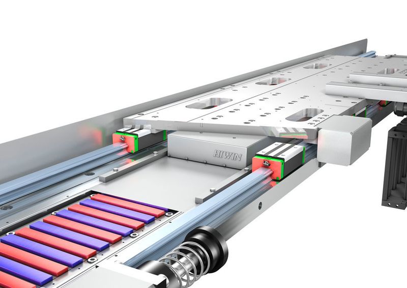 Linearachse, in die ein Linearmotor verbaut ist. (Hiwin)