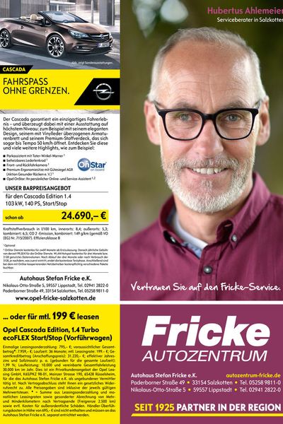 Der Opel-Partner kombiniert systematisch Vorlagen des Herstellers für das Handelsmarketing mit eigenen Motiven. Dabei stehen regelmäßig die Mitarbeiter im Rampenlicht. (Bild: Thorsten Schneider / Vielbauch)