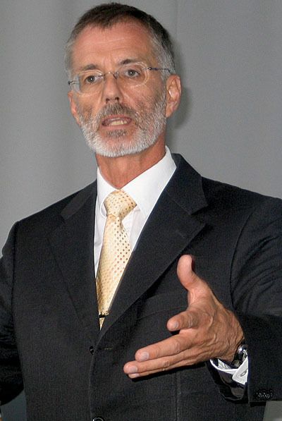 „Wir vom Integrated Logistics Support begleiten ein Produkt von der Wiege bis zur Bahre.“ Gero Tummeley, Senior Manager Logistics, Thyssen-Krupp Marine Systems AG/TKMS Blohm + Voss Nordseewerke GmbH Bild: Otto (Archiv: Vogel Business Media)