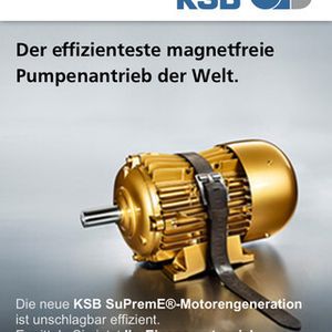 Diese App berechnet die Energieeinsparung des Synchron-Reluktanzmotors KSB Supreme gegenüber anderen Elektromotoren für Pumpen.