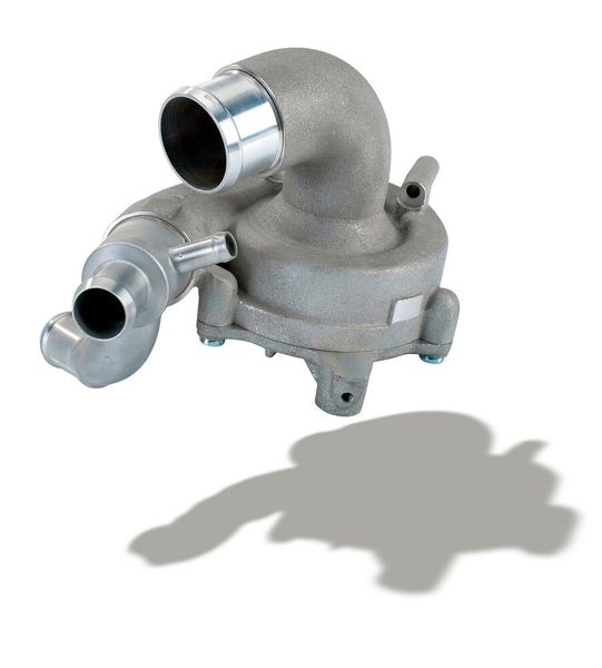 Take fluid technology, for example: Even casting tools for complex components such as this water pump housing can be realized by the Blöcher foundry with high dimensional accuracy on its new 3D sand printer. (Giesserei Blöcher)