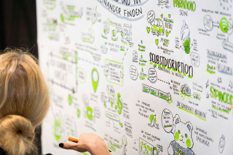 Es gab viel zu tun für den Graphic Recorder auf der Secureexchange Fachtagung. (Bild: maincubes one)