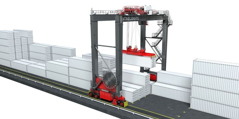 Für den Kabeltrommelantrieb wird der RTG mit einer Kabeltrommel, einem Zuleitungskabel und einer Transformatorstation ausgestattet, die Strom aus dem Netz zuführt. (Bild: Konecranes)
