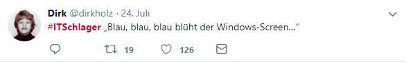 Ob man da so freudig singt, wenn der Bluescreen erscheint? (Twitter)