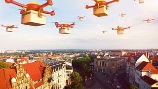 Schwärme von Zustelldrohnen über der Stadt, noch ist das Zukunftsmusik. (©kiono - stock.adobe.com)