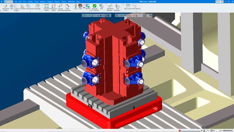 Gibbs CAM 2022 introduces multipart cutting simulation to significantly reduce the verification time based on the number of components being machined. (Cambrio)