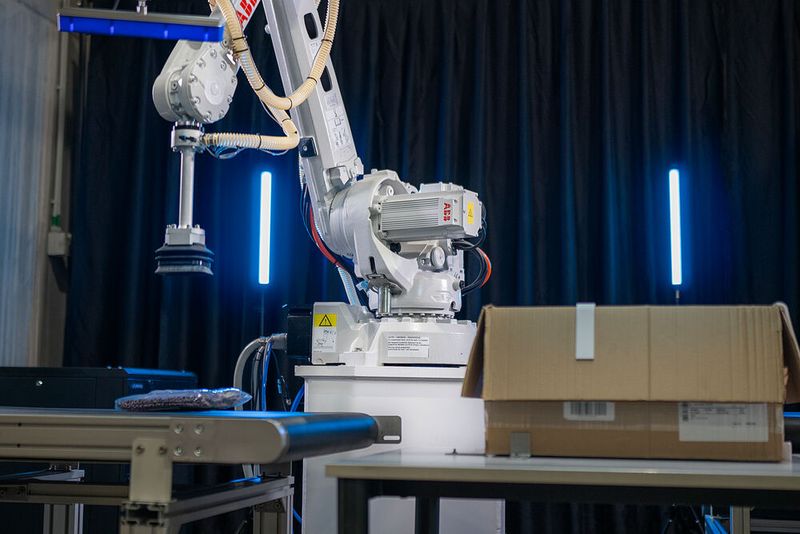 Der AI Robot Trainer, eine Erweiterung des Fashion-Inductor-Funktionspakets von ABB Robotics, soll Implementierung, Betrieb und kontinuierliche Optimierung von KI-Anwendungen vereinfachen und so den Engineering- und Inbetriebnahmeaufwand um bis zu 75 Prozent reduzieren. (Bild: ABB Robotics)