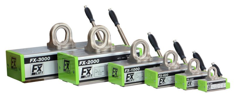 Für Rundmaterial, Profile und dünne Werkstücke gibt es die passende Lösung in Form der FX-R und FX-V Lasthebemagnete. (Flaig TE Magnetsysteme)