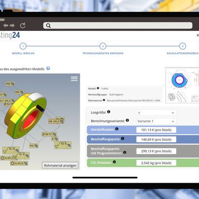 Genauer kalkulieren: Ab sofort wertet costing24 neben der Geometrie von 3D-CAD-Modellen KI-gestützt die Informationen der zugehörigen technischen Zeichnung aus (Bild: simus systems GmbH)