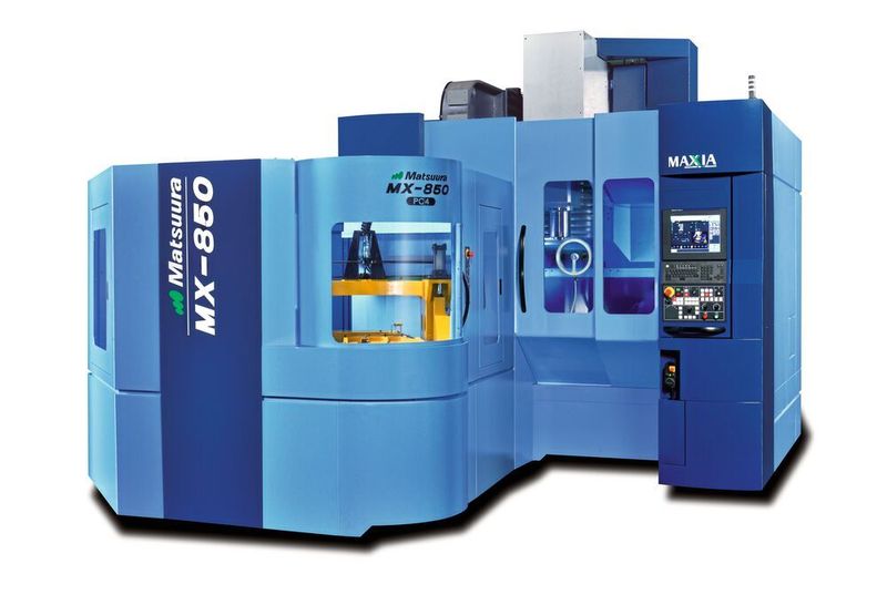 Das 5-Achsen-Vertikal-Bearbeitungszentrum MX-850 PC4 ist jetzt mit einem 4-fach-Palettenspeicher ausgestattet. (Matsuura)