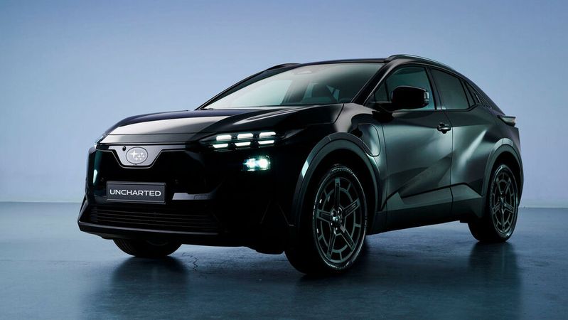 Erst kürzlich hat Subaru sein kommendes Elektromodell Uncharted vorgestellt. Dem Kompaktmodell könnte in einigen Jahren noch ein elektrischer Justy folgen.(Bild:  Subaru)