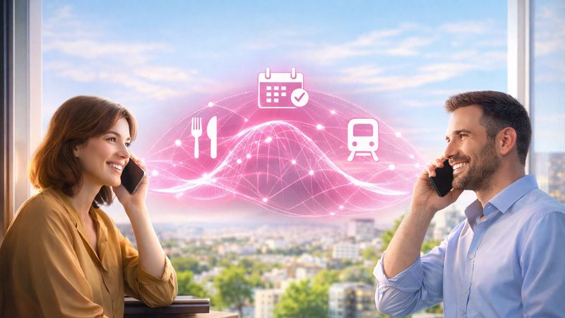 Auf dem Mobile World Congress 2026 stellt die Telekom den intelligenten Anrufassistenten vor.(Bild:  Deutsche Telekom/ KI-generiert)