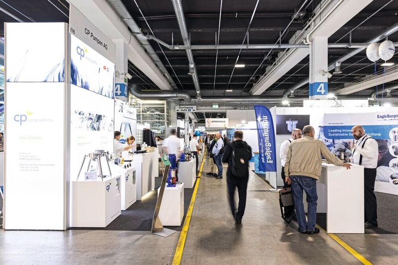Die Pumps & Valves Zürich: Auf der zentralen Plattform für industrielle Pumpen-, Armaturen- und Prozesstechnik zeigen die Aussteller vom 26. bis 27. November 2025 in der Messe Zürich  ihre Drive‑, Filter‑ und Prozesslösungen. (Bild: Easyfairs/Sara Barth)