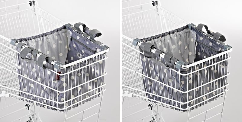 Eine weiterer Plagiarius ging an die Einkaufswagentasche Easyshoppingbag. Links das Original von Reisenthel Accessoires, Gilching, Deutschland; rechts das Plagiat vertrieben von der Dial srl, Italien (Dial hat nach langer Verhandlung eine Unterlassungserklärung unterzeichnet). (Bild: Plagiarius e.V.)