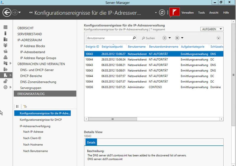 Abbildung 4: Anzeigen der Ereignisanzeigen für die angebundenen Server (Archiv: Vogel Business Media)