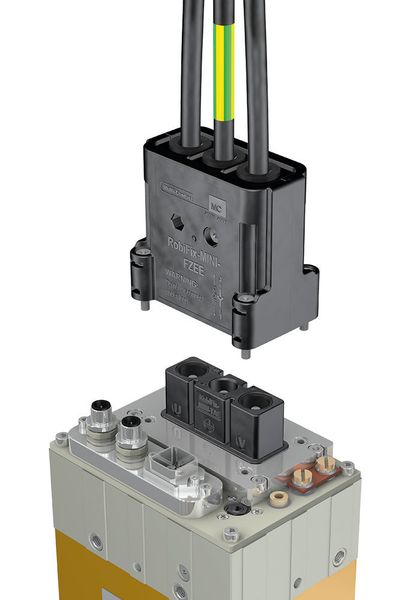 Beim Umstieg auf die so genannte 10-kHz-Inverter-Technologie sind alle am System beteiligten Partner gefordert, ihren Beitrag zu leisten. Multi-Contact entwickelte beispielsweise den Primärkreis-Steckverbinder Robofix-Mini für den Anschluss an den Transformator. (Multi-Contact)