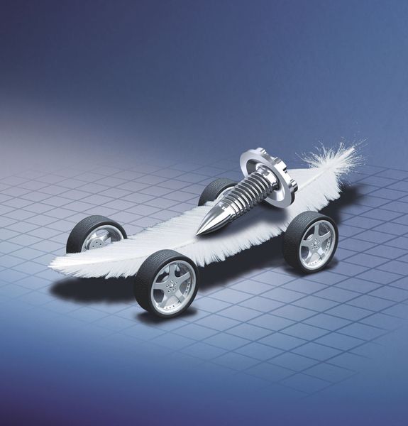 Feder und Schraube symbolisieren die Ejot Kompetenz im Bereich Leichtbau.  (Bild: Ejot)